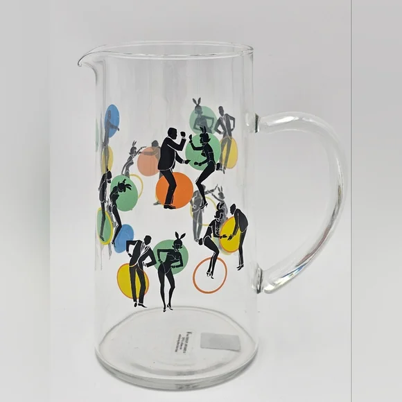 PLAYBOY Colorful Silhouette Glass Pitcher